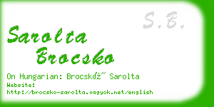 sarolta brocsko business card